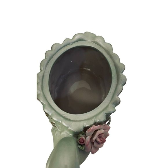 American Style Porcelain Blue Swan Lidded Cookie Jar Collectible Decorative 9" - Picture 2 of 15